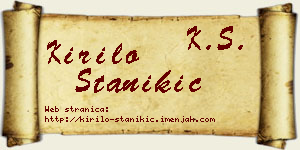 Kirilo Stanikić vizit kartica